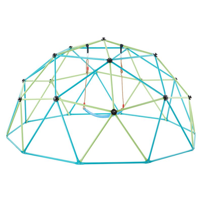 Kids Climbing Dome with Swing & Hammock, Geometric Jungle Gym for Backyard Outdoor Play-Multi Color image number 4