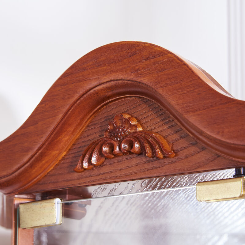 Elegant Glass Curio Cabinet with Lights and Adjustable Shelves