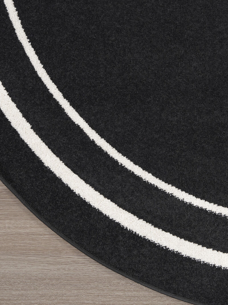 Nourison Essentials NRE02 Black/Ivory 8' x Round Rug