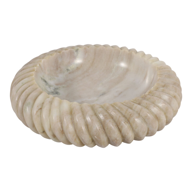 12x12" Ribbed Marble Bowl, Beige image number 5