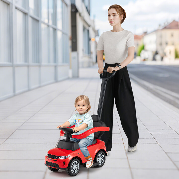 3 in 1 Baby Push Car with Safety Guardrail and Handle for Toddler Indoor Play