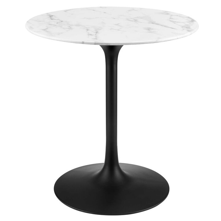 Modway - Lippa 28" Round Artificial Marble Dining Table Black White