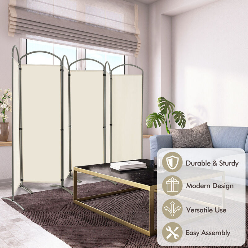 6 Feet 6-Panels Freestanding Folding Privacy Screen image number 3