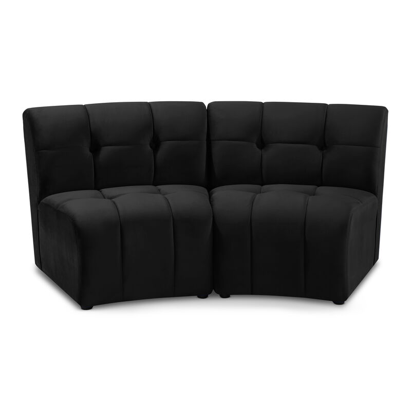 Meridian Furniture Limitless Black Velvet 2pc. Modular Sectional