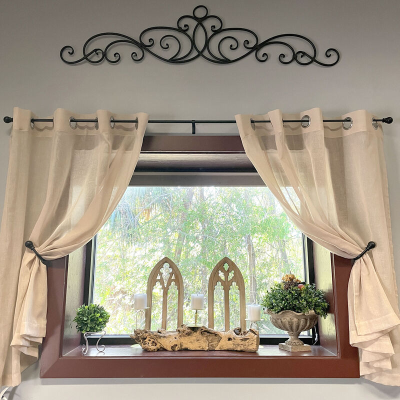 Whitewashed Wood Gothic Arch Window Frame Wall Decor 2 Piece Set image number 8