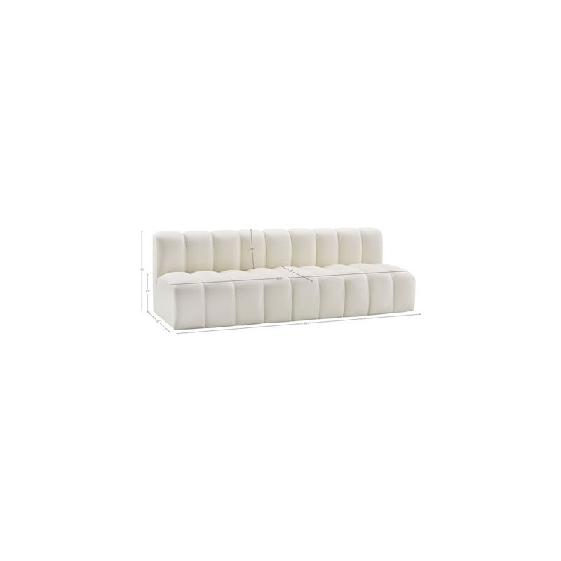 Meridian Furniture Arc Cream Vegan Leather Modular Sofa