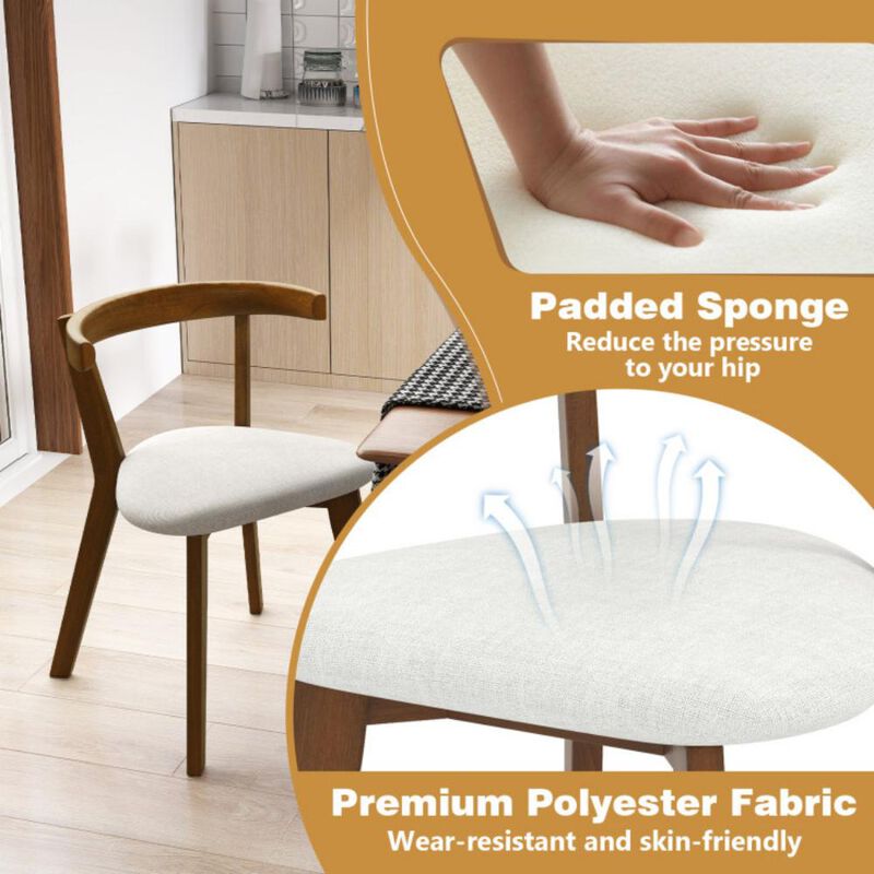 Hivvago Wood Dining Chair Set of 2 with Padded Seat and Curved Back