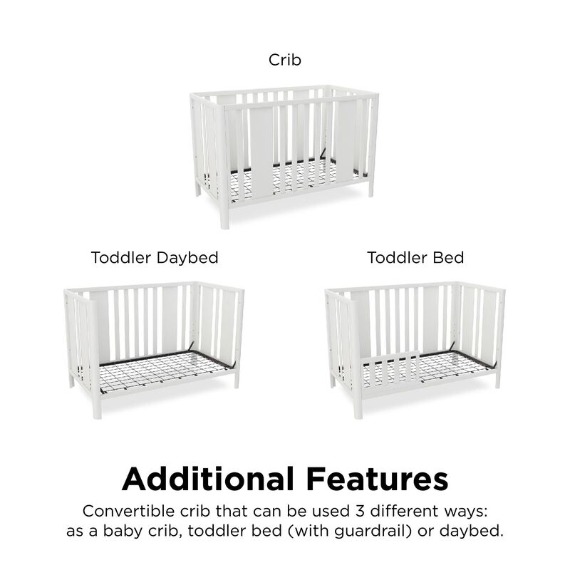 Crawford Curved Post 3-in-1 Crib