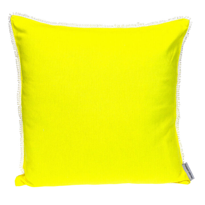 HomeRoots 20" Yellow Cotton Throw Pillow