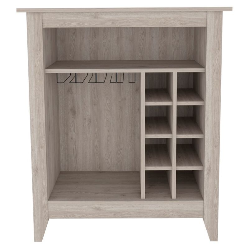 DEPOT E-SHOP Mojito Bar Cabinet, Six Built-in Wine Rack, One Open Drawer, One Open Shelf, Light Gray