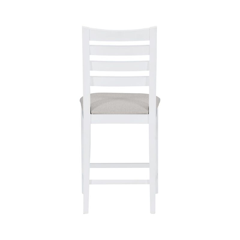 Linon Flynn Counter Stool White Upholstered Set Of 2 image number 8