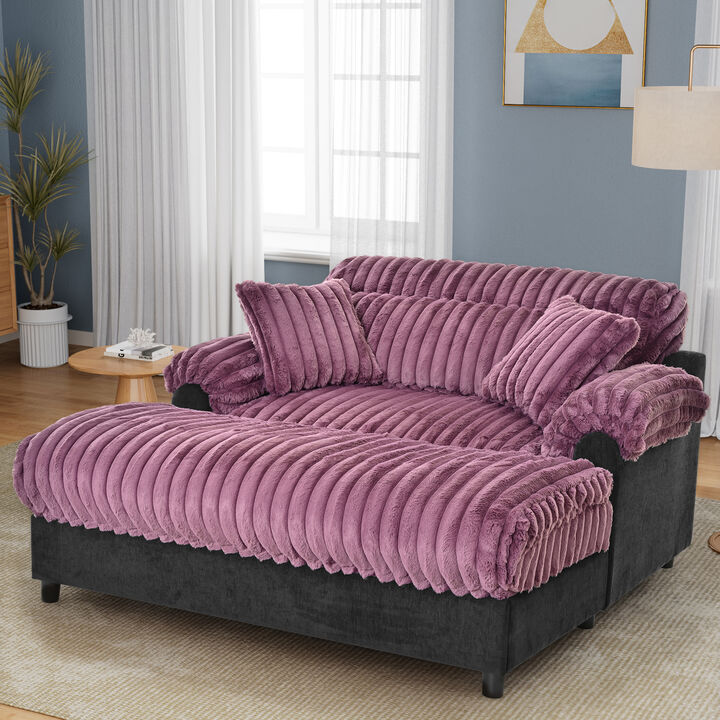 Merax Plush Faux Rabbit Fur Chaise Sofa