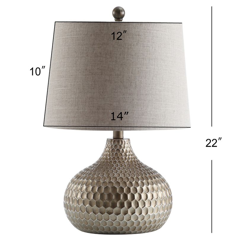 Bates 22" Honeycomb LED Table Lamp, Antique Brown image number 3