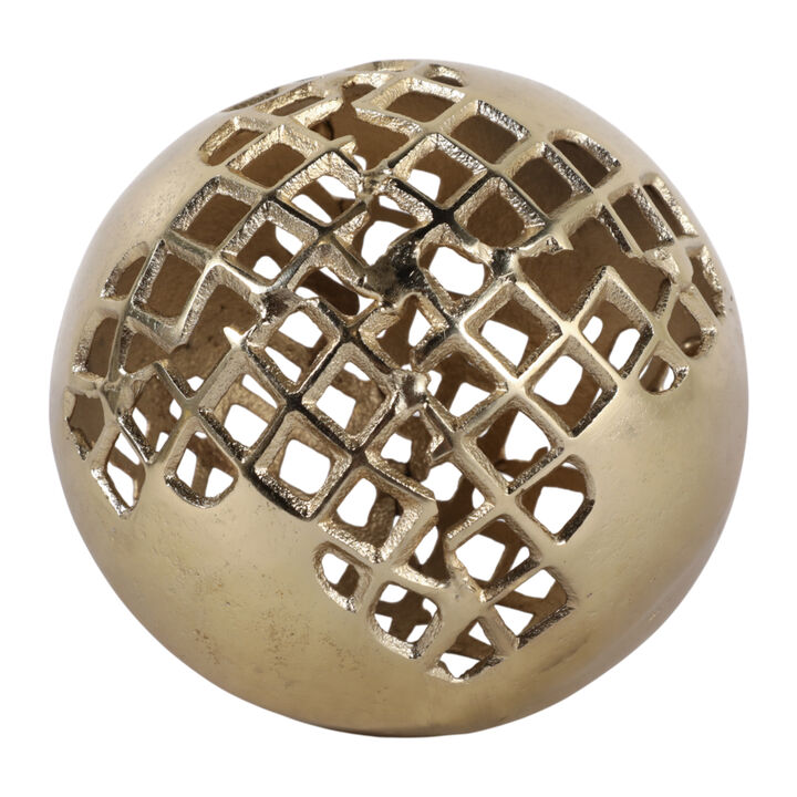 6" Partial Mesh Orb, Gold