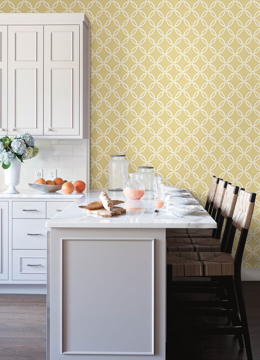 Quelala Yellow Ring Ogee Wallpaper (Set of 2)