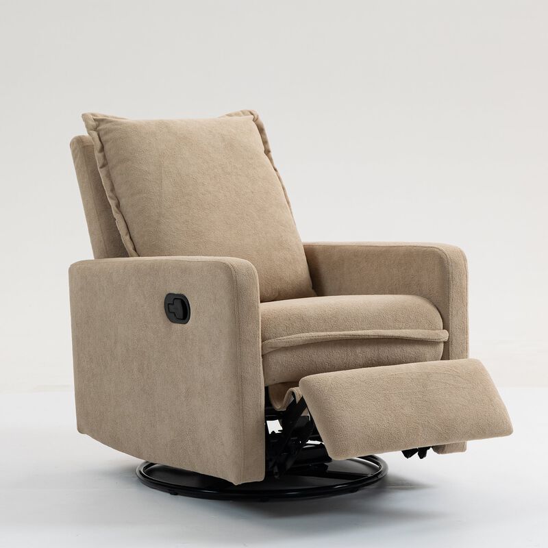Short Plush Armchair Sofa Manual Button Recliner Chair image number 1