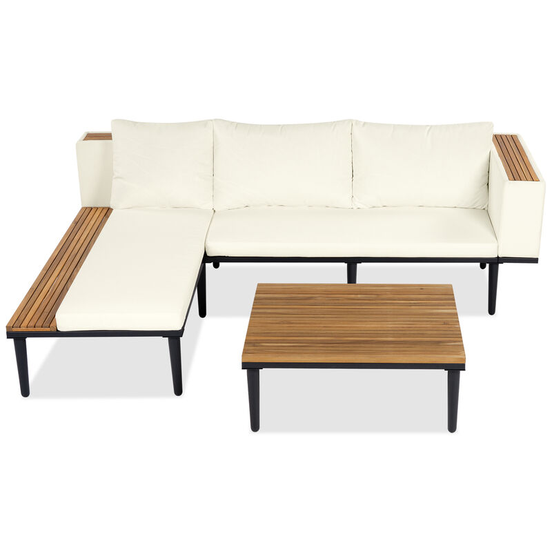 Whisen Modern Outdoor Sofa Set with Coffee Table & Side Table image number 0