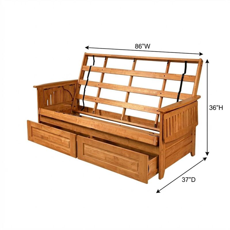 Futon Sofa Bed with Frame and Mattress image number 3