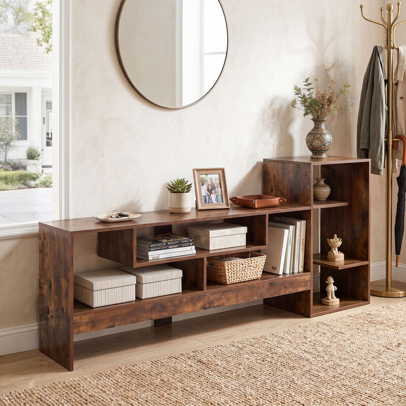 Entertainment Cube TV Stand with Built-in Power Outlets Shelves image number 5