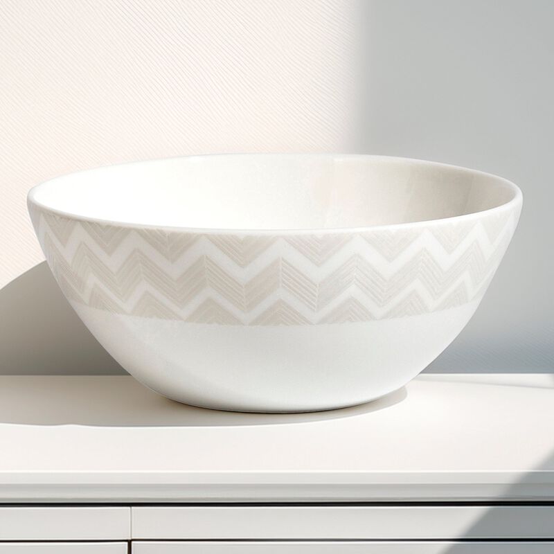 Soup Bowls ZIG ZAG WHITE Set of 6, diam. 5.71", H 2.36" image number 2