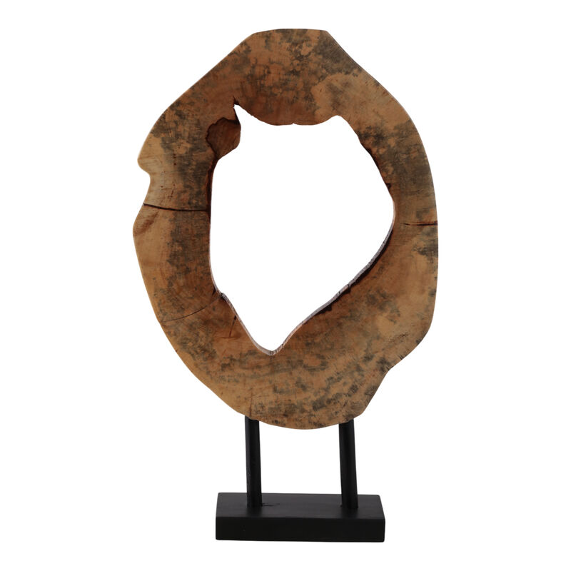 24x16" Open Wood Disc On Stand, Brown/black image number 0