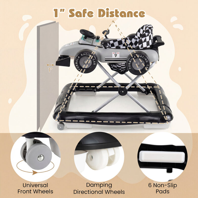 4-in-1 Adjustable Baby Walker with Activity Center and Music Box image number 3