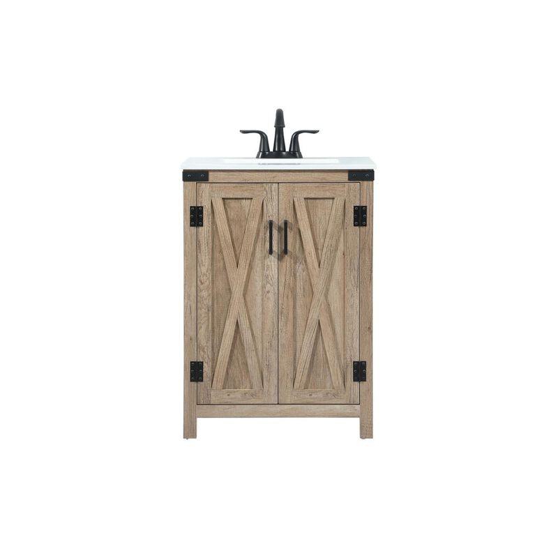 Elegant Kitchen and Bath 24 inch Single bathroom vanity in natural oak