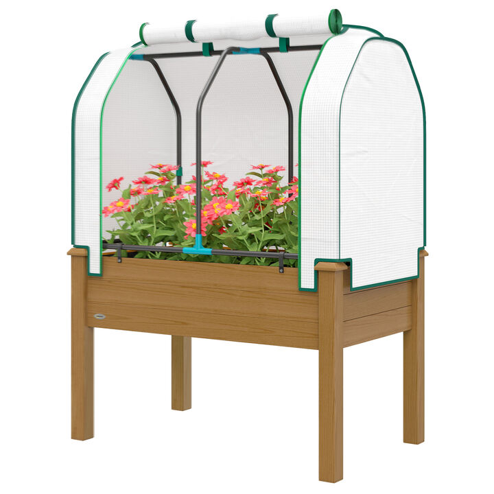 Hivvago Greenhouse Covered Raised Garden Bed for Herbs and Vegetables