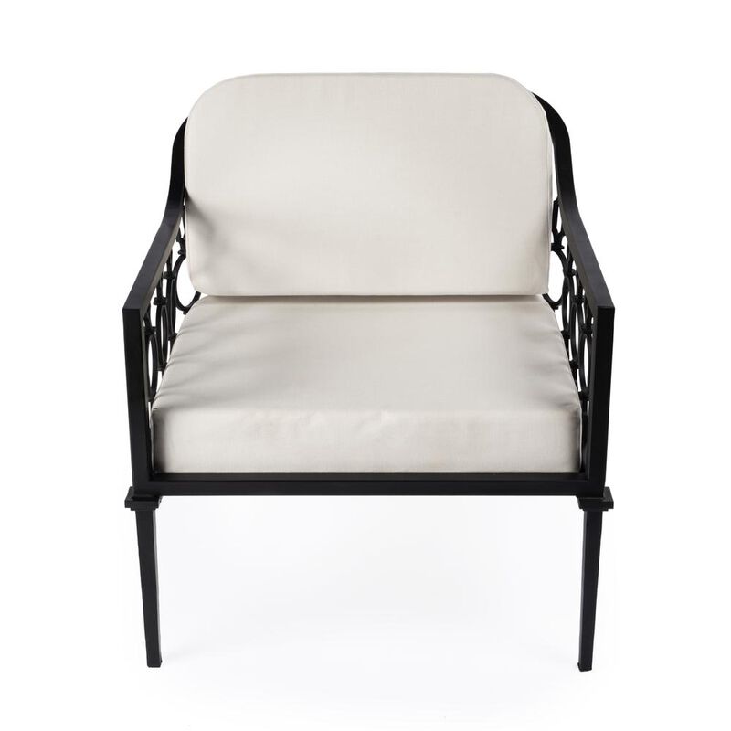 Butler Specialty Southport Iron Upholstered Outdoor Lounge Chair, Black image number 2