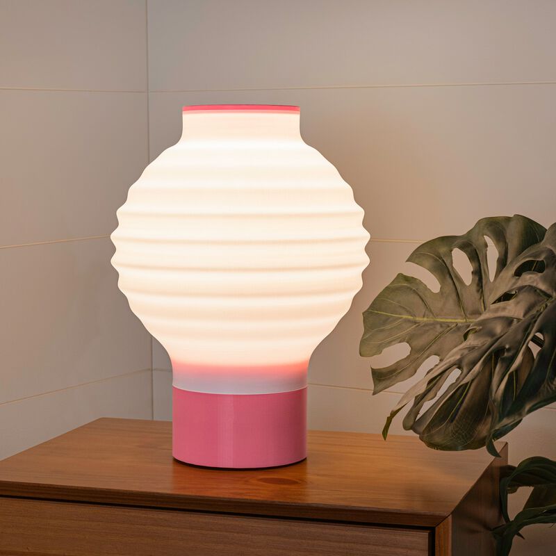 Asian Lantern Vintage Traditional Plant-Based PLA 3D Printed Dimmable LED Table Lamp