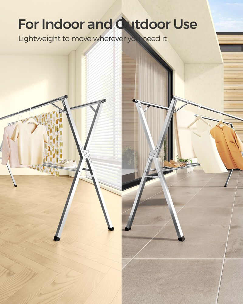 Extendable and Foldable Clothes Drying Rack