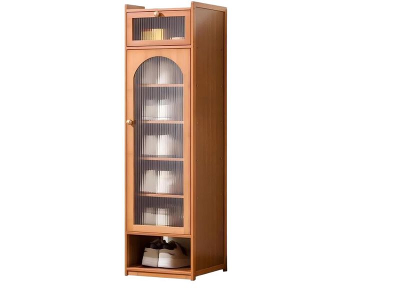 Slim Entryway Bamboo Shoe Storage Cabinet 7 Tier Closet 2 Inch image number 0