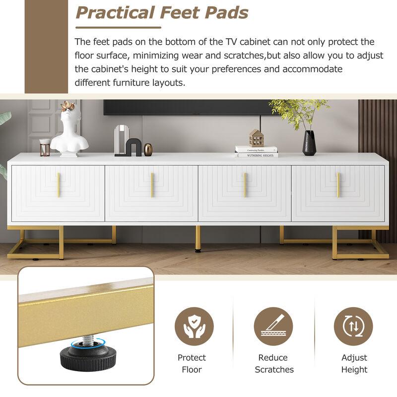 Merax Media Console Table with Cabinets TV Stand