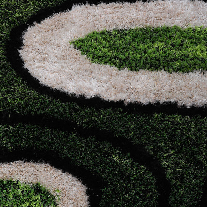 RUGSOTIC CARPETS HAND TUFTED SHAG POLYESTER ECO-FRIENDLY AREA RUGS  - 6'x9', Rectangle, Green Beige, Contemporary Modern Design, High Pile Thick Handmade Anti Skid Rugs for Living Room K00009