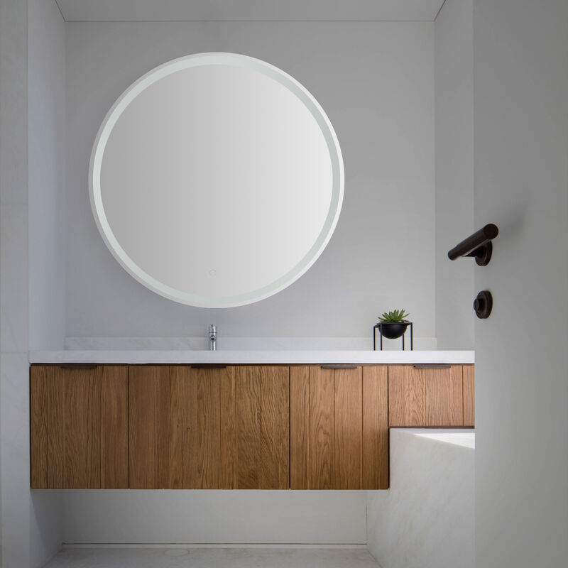 Dane 36x36 Frameless Antifog Front/Back-Lit Tri-Color Wall Bathroom Vanity Mirror,Smart Touch