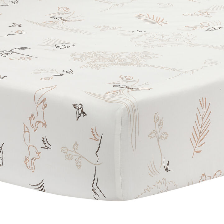 Lambs & Ivy Treetop Fox Woodland Breathable Cotton Fitted Crib/Toddler Sheet