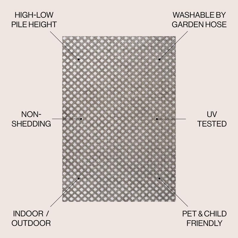 Rabat High-Low Pile Mini Diamond Trellis Area Rug