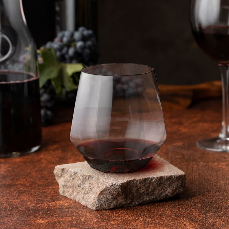 12 oz. Clear Hexagonal Stemless Plastic Wine Goblets (64 Glasses) image number 8