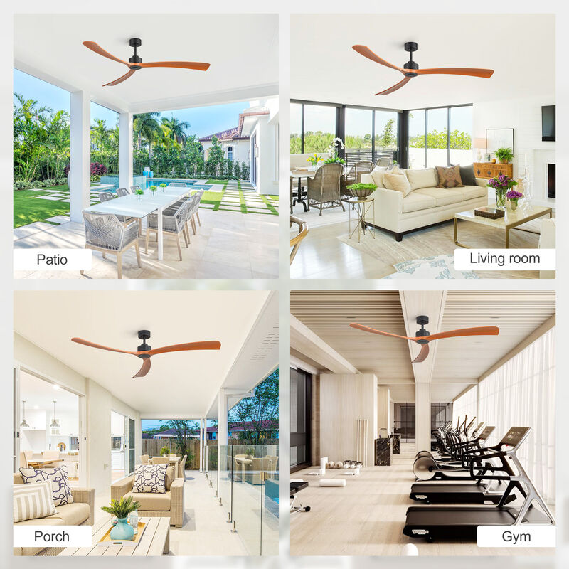 Breezary 72" Ceiling Fan No Light, 3 ABS Blades, DC Motor, 6 Speeds, Remote Control, Reversible image number 5