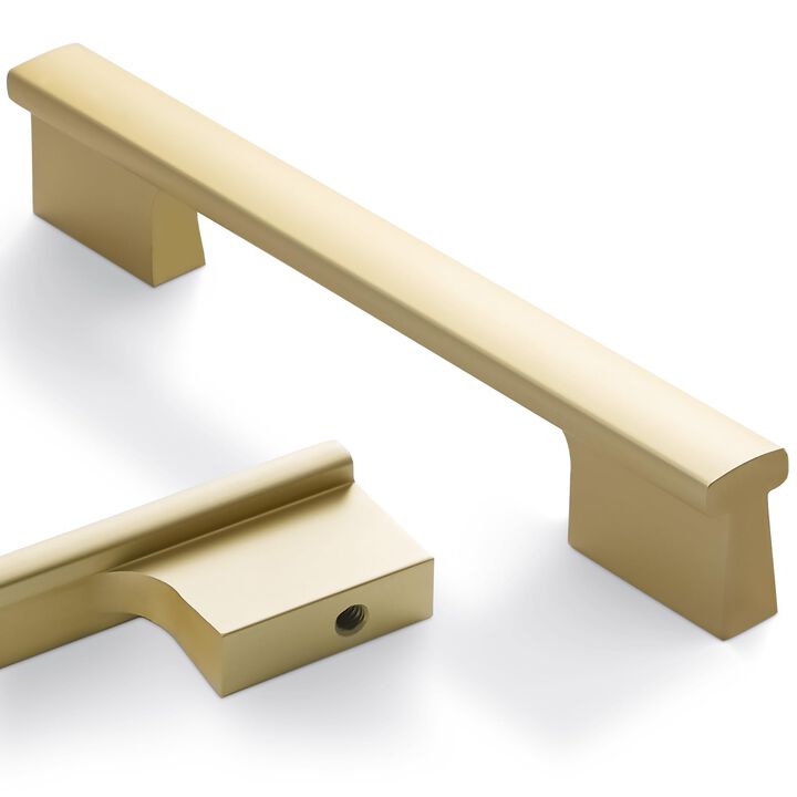 Amasideca 10 Pack Brushed Gold Cabinet Pulls 6-1/4 Inch(160mm) Hole Centers Kitchen Cabinet Handles Gold Drawer Pulls Cabinet Ha