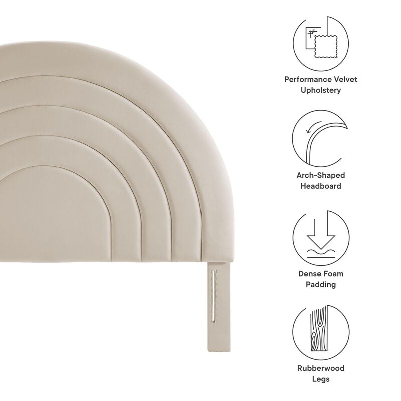 Solana Arched Performance Velvet King Headboard image number 3