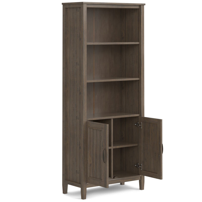 Lev SOLID WOOD 72 inch x 30 inch Transitional Bookcase in Smoky Brown