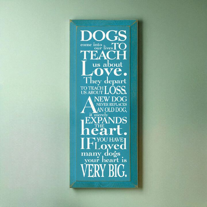 Pet Lover Wood Sign Dogs Teach Us About Love Inspirational Wall Hanging