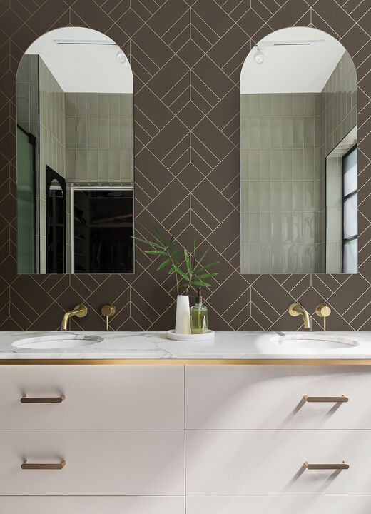 Sander Chocolate Geometric Wallpaper (Set of 2)