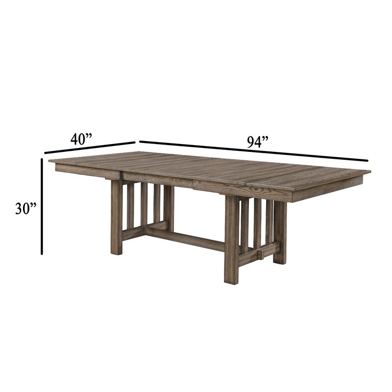 Harris Extendable Dining Table, 66-94 Inch Top, Walnut Brown Wood image number 1