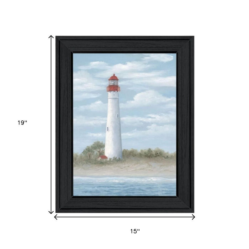 HomeRoots Set Of Two Cape May Lighthouse And Palm Trees Black Framed Wall Art image number 4