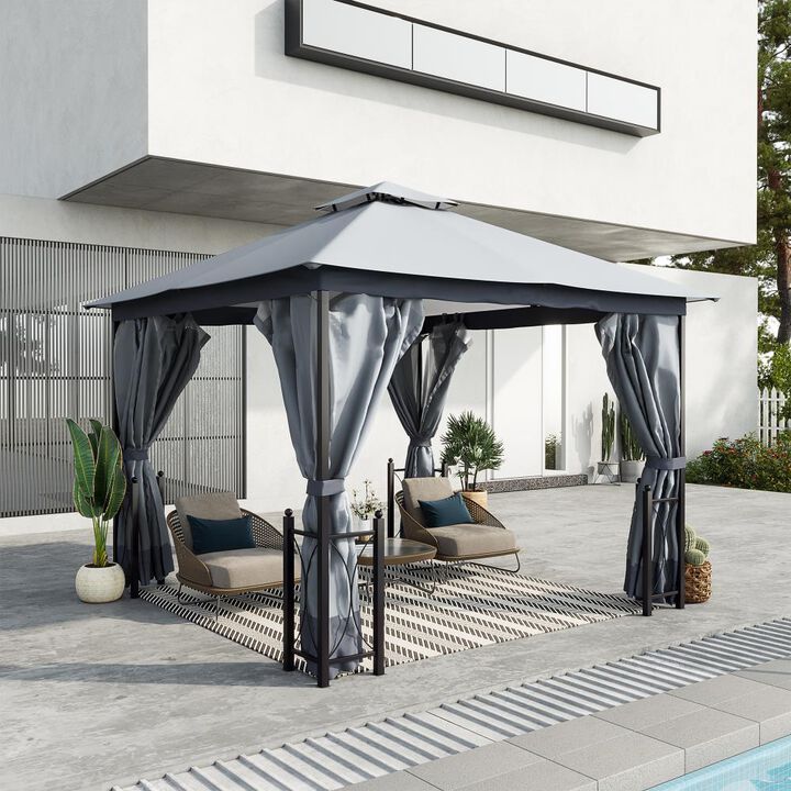 Hivvago Garden & Patio 13' x 11' Gazebo with Sidewalls
