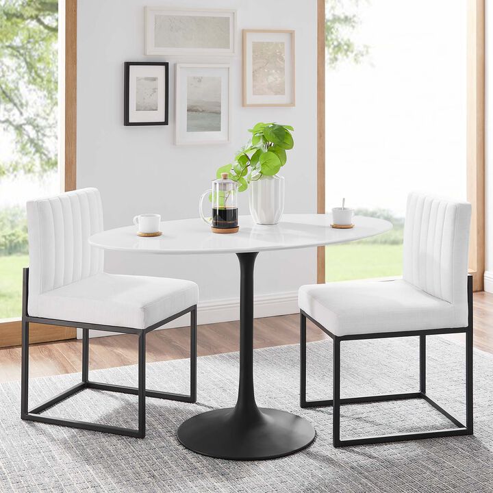 Modway - Lippa 48" Oval Dining Table Black White
