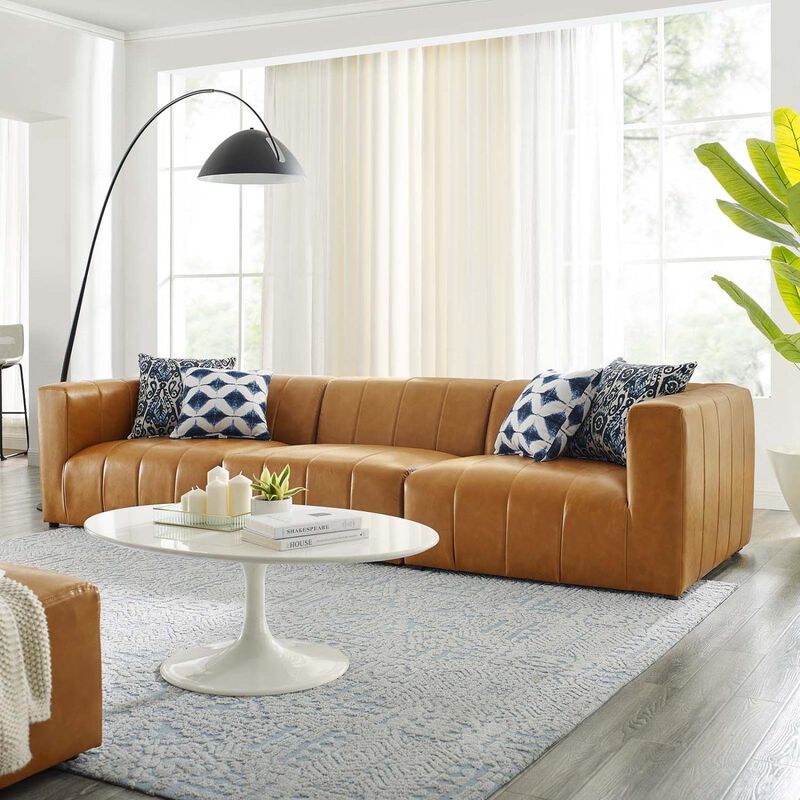 Bartlett Vegan Leather 3-Piece Sofa Brown EEI-4515-TAN image number 1