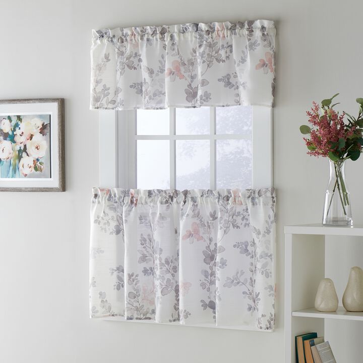 SKL Home Refresh Stylish Watercolor Print Window Valance With 1.5" Rod Pocket - 54"x13", in Blush Color